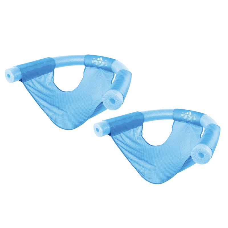 Outer Trails Sling Mesh Chair for Swimming Pool Noodles- 2 Pack- Light Blue - Image 1